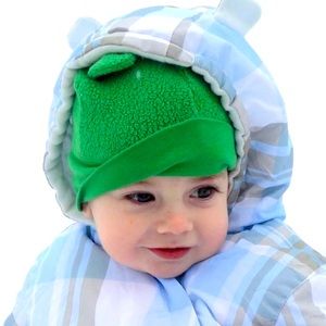 Zutano green sherpa bear baby hat size 6 months
